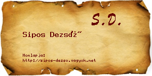 Sipos Dezső névjegykártya